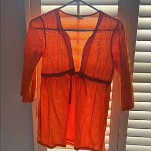 J. Crew Orange Sheer Top